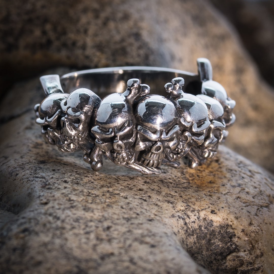 Skull Ring .925 Solid Sterling Silver Metal, Pirate Skull