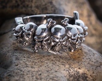 Skull Ring .925 Solid Sterling Silver Metal, Pirate Skull