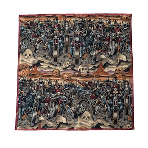 Lt Skeleton Riders on the Storm fabric ~ Handmade Bandana Headband Hair Tie Chemo Headwear Dog Bandana Biker Alexander Henry 100% Cotton