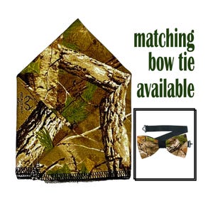 Real Tree Pocket Square & Bow Tie perfect accessory for Weddings, Graduation, Prom or Christmas/New year Parties. Great gift idea