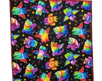 Funny funky Unicorn Pegasus Rainbow Cats design bandana headband chemowear or dog bandana Timeless Treasures 100% Cotton