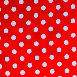 Bandana con lunares rojos y blancos, estilo motero, estilo gótico retro de los años 60, para perro, turbante, bufanda de tela 100 % algodón.