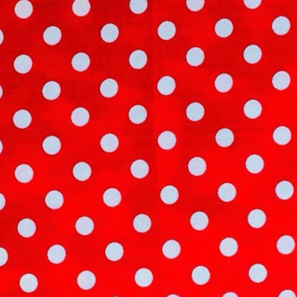 Rot & Weiß Polka Dot Spotty Bandana Stirnband Biker Retro 60's Gothic Haargummi Hunde Bandana Chemowear Turban Stoff Schal 100% Baumwollstoff