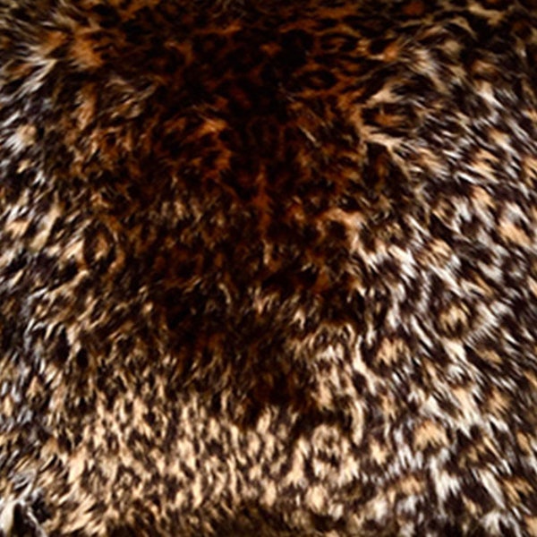 Baby Leopard Fluffy Faux Fur ultra soft FABRIC sold per metre or yard for making soft furnishings, scarves, apparels etc