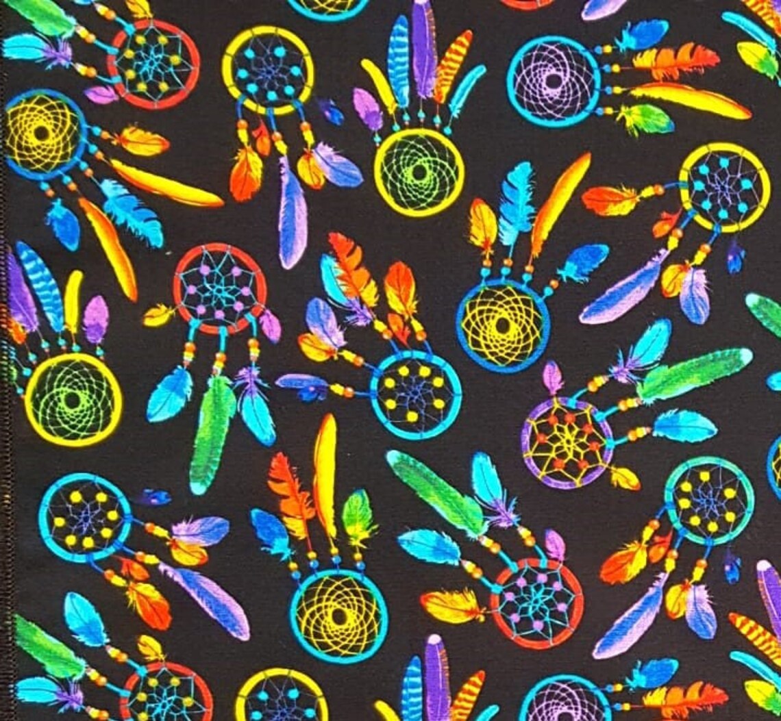 1/2 Metre Beautiful Dream Catcher Feather Designer Fabric by Etsy