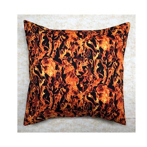 Great design, you can see dragons dancing in the flames Cushion Cover Fits an 18&quot; x 18&quot; Cushion, scatter cushion for home decor 100% cotton