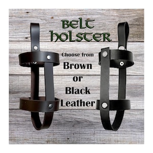 Brown or Black Leather Drink Holster perfect gift for party and festivals Beer Can Bottle Horn Holster Gift for Him Gift for Her,