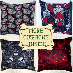 Skull & Skeleton Cover Fits 18 Scatter Cushion Day of the Dead Sugar/Candy