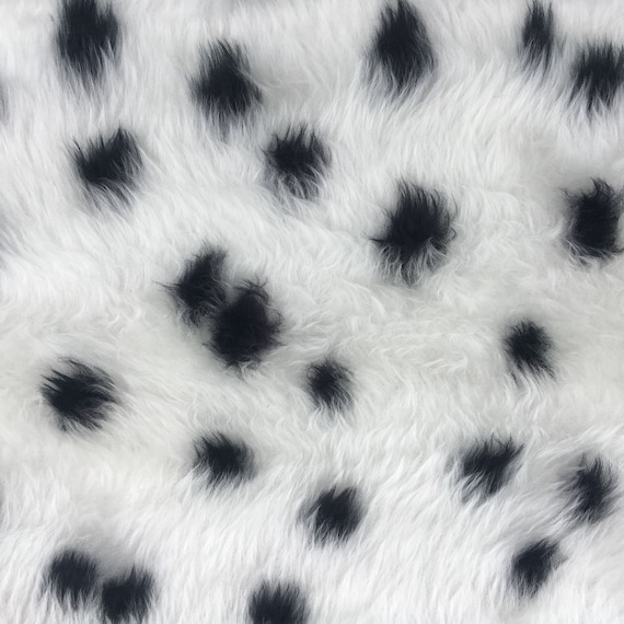 Dalmatian Fluffy Faux Fur Ultra Soft FABRIC Sold per Metre or Yard