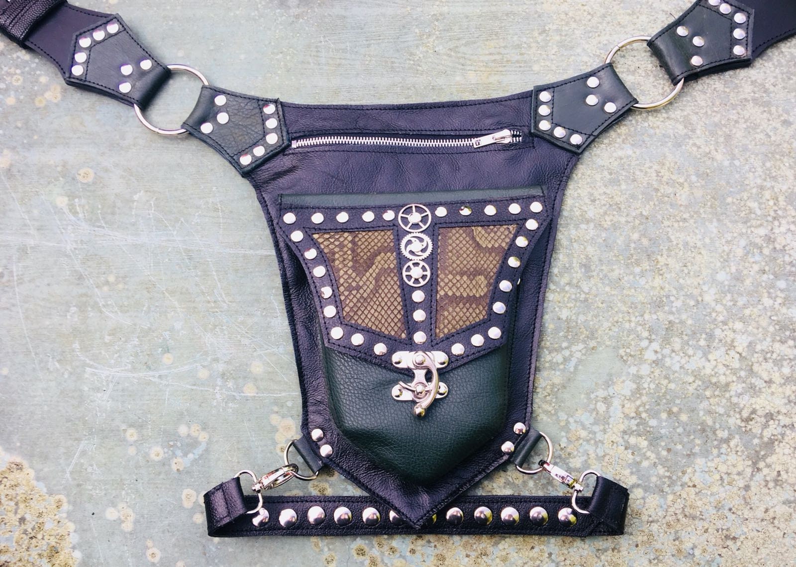 Festival Utility Belt Leg Strap, Steampunk Cyberpunk Dieselpunk Leather ...