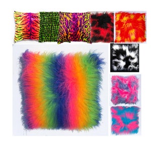 Luxury Rainbow Camouflage Camo Fluffy Scatter Cushion Cover Case fits 18 x 18