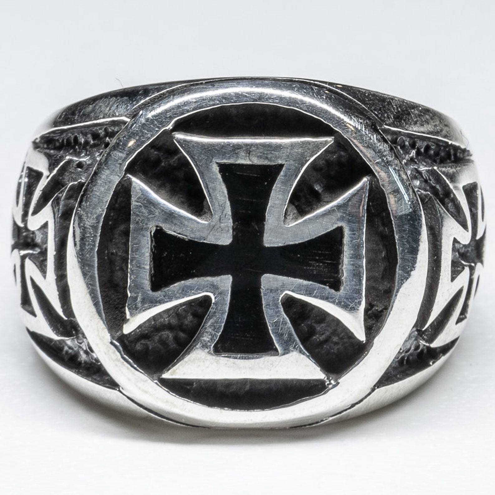 Great Iron Cross Ring Chunky Statement Ring Perfect Etsy