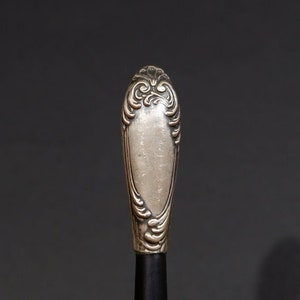 Antique Walking stick cane silver 800