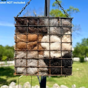 Alpaca Fiber Bird Nesting Material - 100% All Natural Unwashed - Ready to Hang 5 oz. bag of Alpaca Fiber Refill
