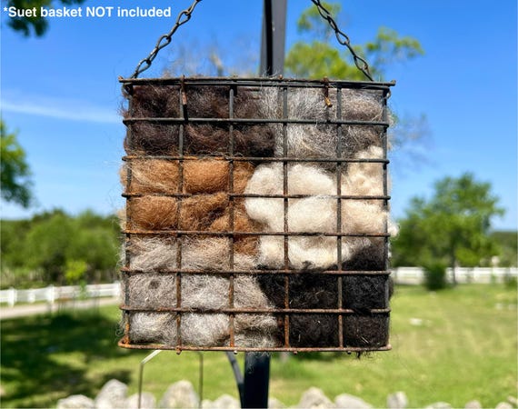 Alpaca Fiber Bird Nesting Material - 100% All Natural Unwashed - Ready to Hang 5 oz. bag of Alpaca Fiber Refill