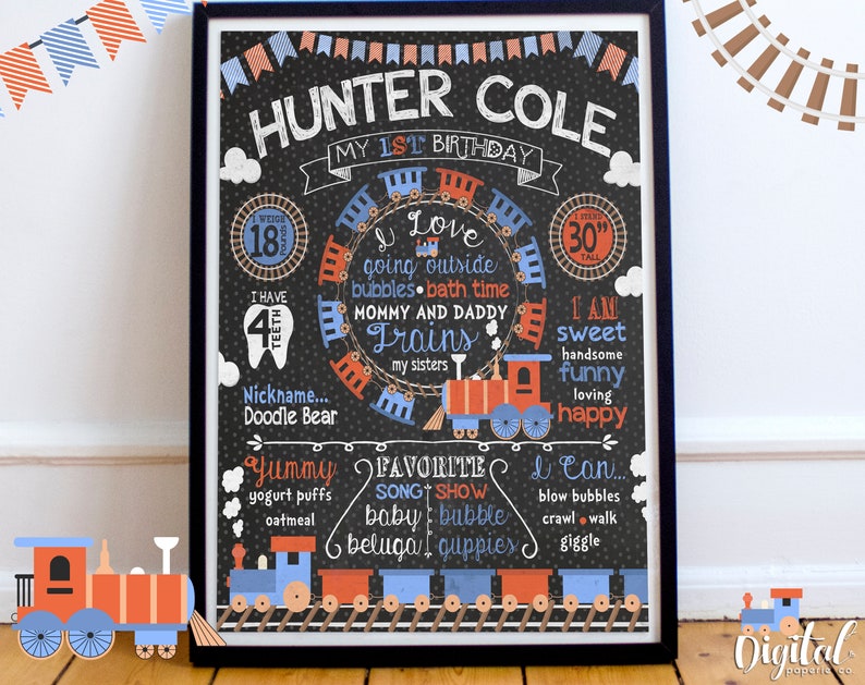 Affiche Imprimable De Tableau De Bord De Premier Anniversaire Etsy