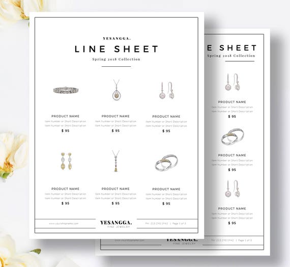 minimalist line sheet template wholesale catalog 4 layouts etsy linesheet