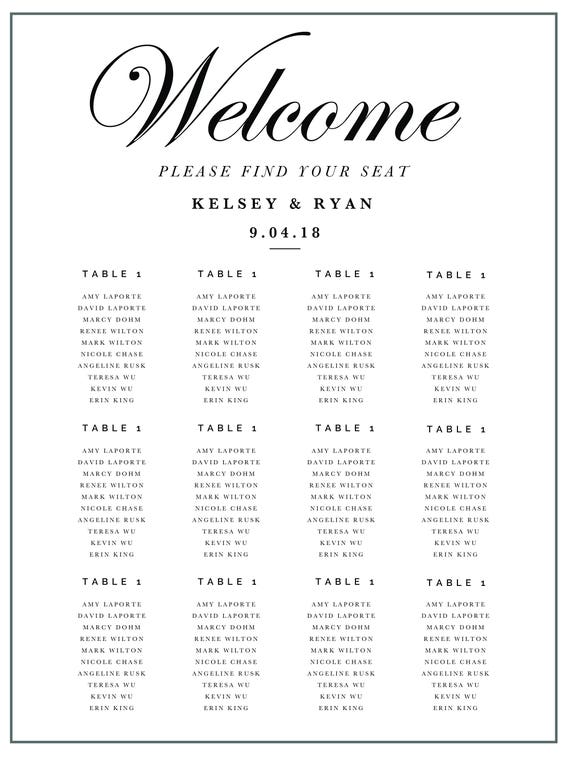 Wedding Seating Chart Diagram