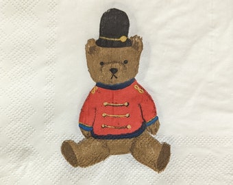 London British Teddy Bear Napkins (cocktail size, 16 ct.)