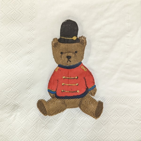 London British Teddy Bear Napkins (cocktail size, 16 ct.)