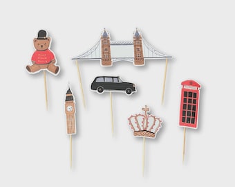 London Cupcake Toppers (10 ct.)