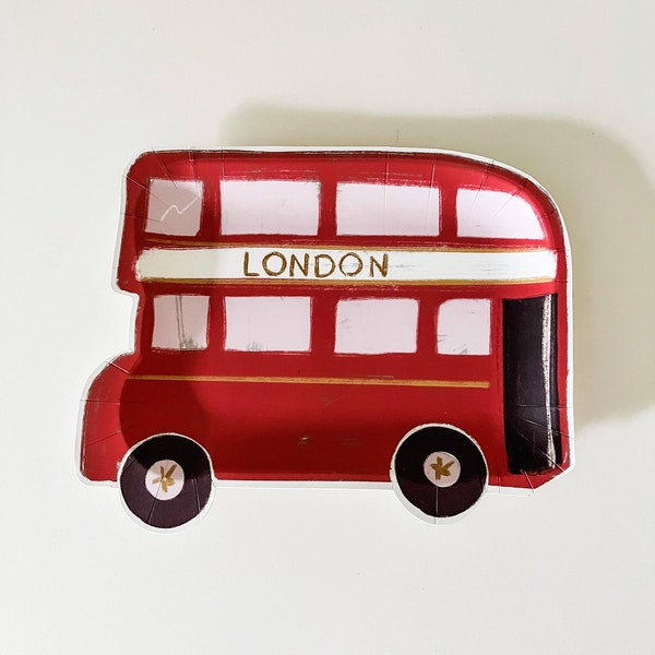 London Double Decker Bus Party Plates ( 8 ct.)