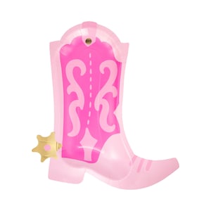 Piatti a forma di stivale rosa da cowgirl (8 pezzi)