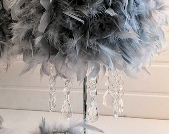 Grey feather 2024 table lamp