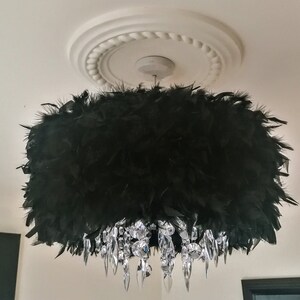 Black fluffy 2024 light shade