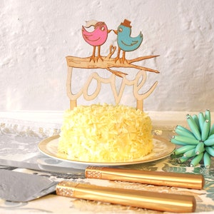 Liebe Vögel Hochzeitstorte, Tortenstecker Vogel, Tortenstecker Vogel, Tortenstecker Holz, Tortendeko Holz