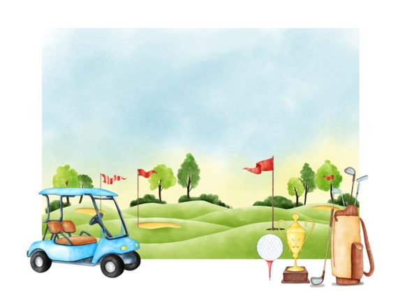 Download Free Watercolor Golf Cliparttrophygolf Cart Stick Ballsports Etsy SVG Cut Files