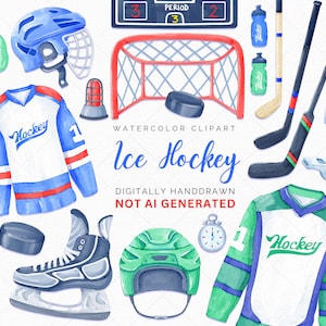 Eishockey Clipart, Eishockey Clipart-Set, Eissport digitale Clipart-Set, Schlittschuhe Sublimation png , NHL png, kommerzielle Nutzung,