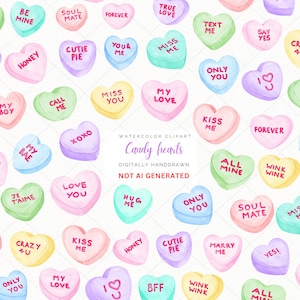 Conversa Coração Doce PNG Clipart Aquarela, Dia Dos Namorados Coração Doces Clipart, Coração Bonito Clipart, Download digital, Sublimação png