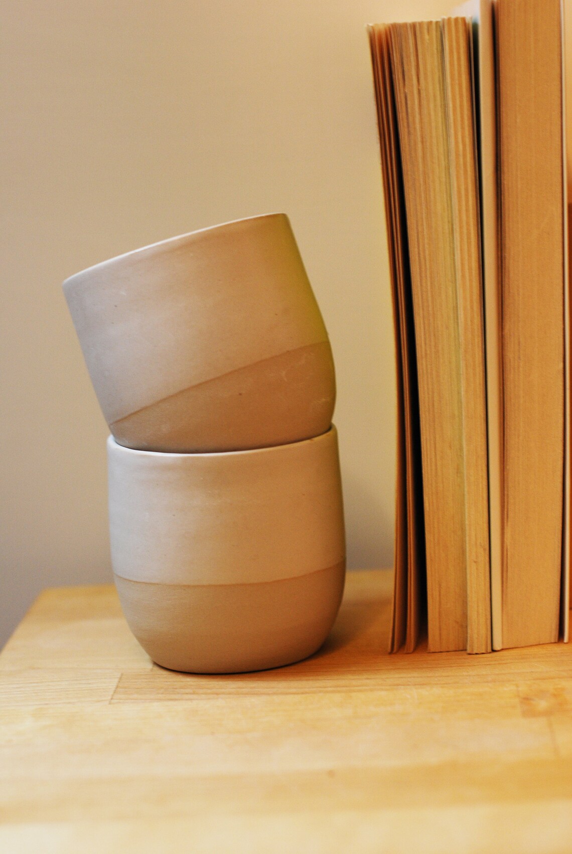 White Ceramic Mug without Handle Small Size Stoneware Etsy