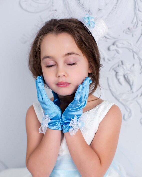 Princess gloves for girl Amia Toddler party gloves lace Etsy