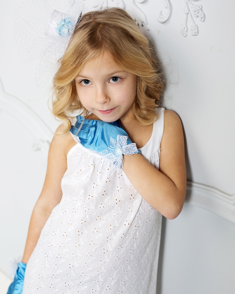 Princess gloves for girl Amia Toddler party gloves lace Etsy