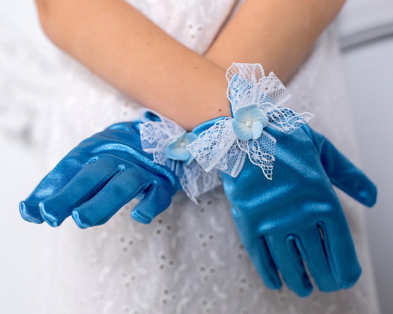 Princess gloves for girl Amia Toddler party gloves lace Etsy