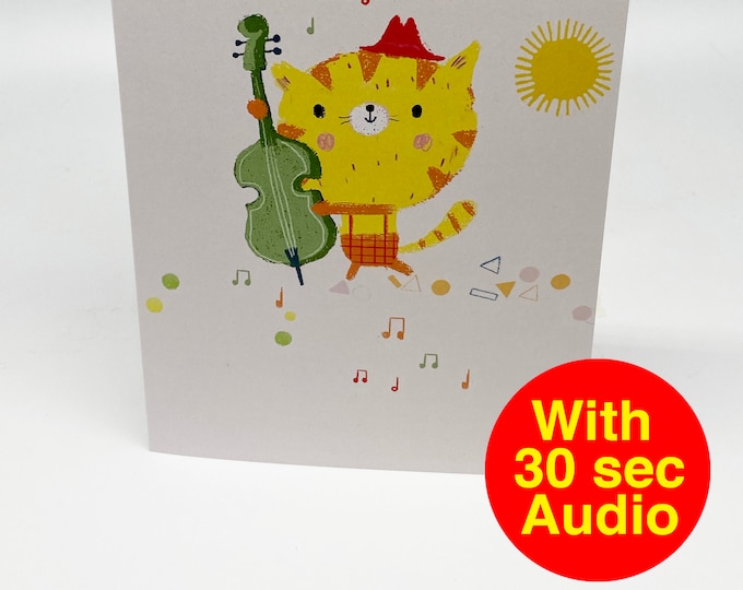 Recordable Audio Talkie Cards - Cutes Bass - AC2233 - With 30 second Audio