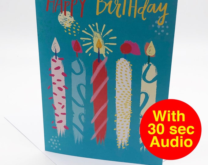 Recordable Audio Birthday Cards - Candles - AB2204 - With 30 second Audio