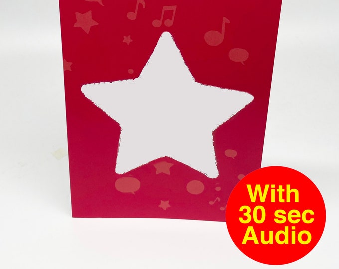 Recordable Audio Talkie Cards - Star - With 30 second Audio