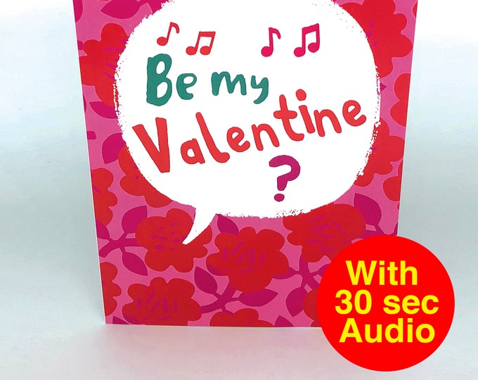 Recordable Audio Valentines Cards - Valentine Speech - AV2243 - With 30 second Audio