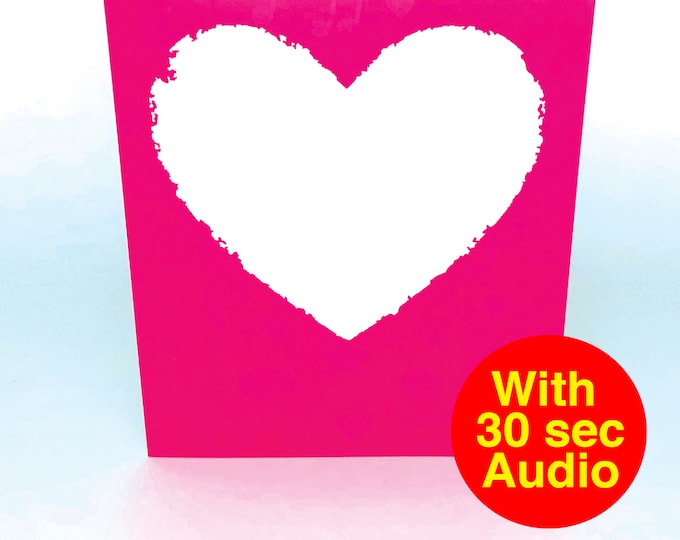 Recordable Audio Cards - Generic Heart - AG2257 - With 30 second Audio