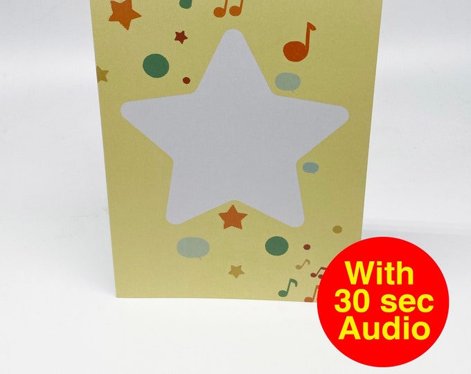 Recordable Audio Talkie Cards - Fancy Star - With 30 second Audio