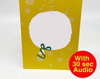 Recordable Audio Talkie Cards - Balloon - With 30 second Audio