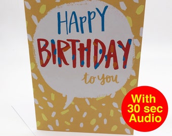 Cartes d’anniversaire audio enregistrables - Discours - AB2203 - Avec audio de 30 secondes