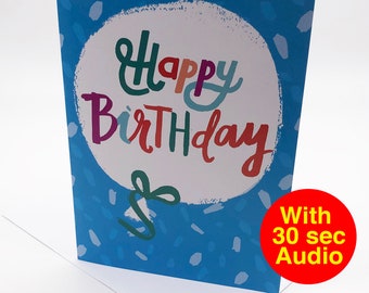 Cartes d’anniversaire audio enregistrables - Balloon - AB2205 - Avec audio de 30 secondes