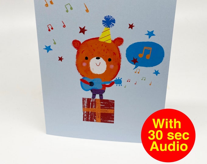 Recordable Audio Talkie Cards - Cutes Guitar - AC2231 - With 30 second Audio