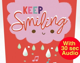 Recordable Audio Cards - Keep Smiling - AS2213 - With 30 second Audio