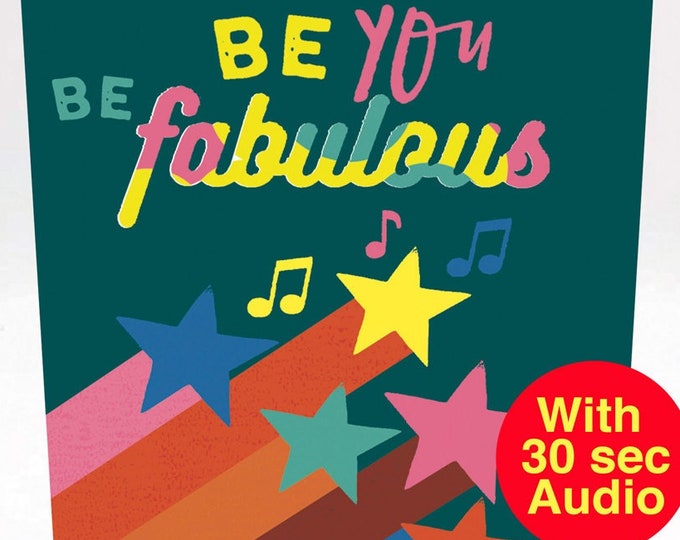 Recordable Audio Cards - Be Fab - AS2224 - With 30 second Audio