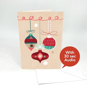 Tarjetas navideñas con audio grabable - Adorno navideño - Con audio de 30 segundos